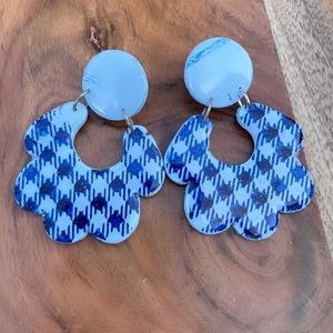 Polymer Clay Earrings, Handmade gifts for her, Blue Plaid Collection